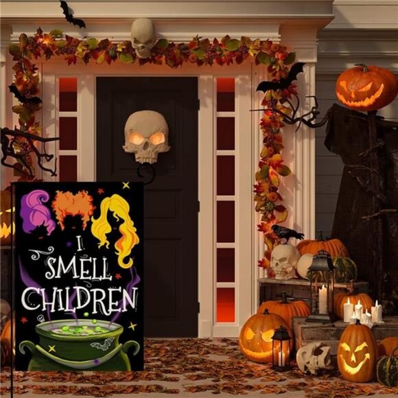 Halloween Decorations Garden Flag 12x18 Vertical‎ Double Sided I Smell Children - Picture 2 of 6